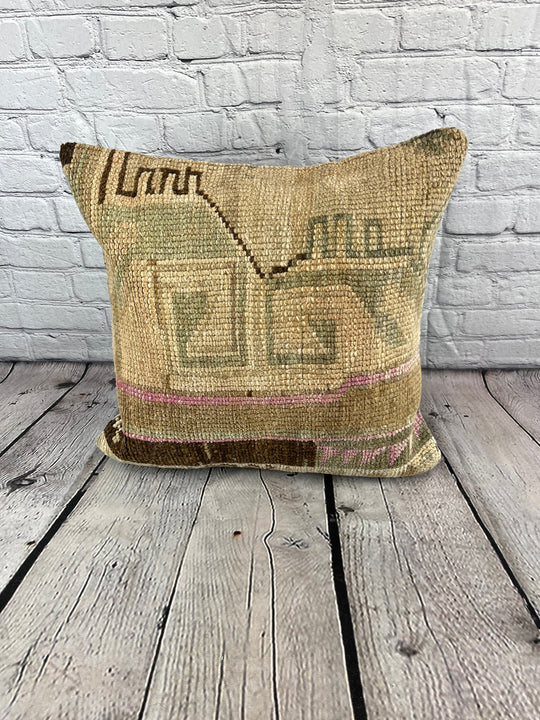 20 x 20 Rug Pillow Echoing Sands Turkish Pillow Cushion Cover #6685