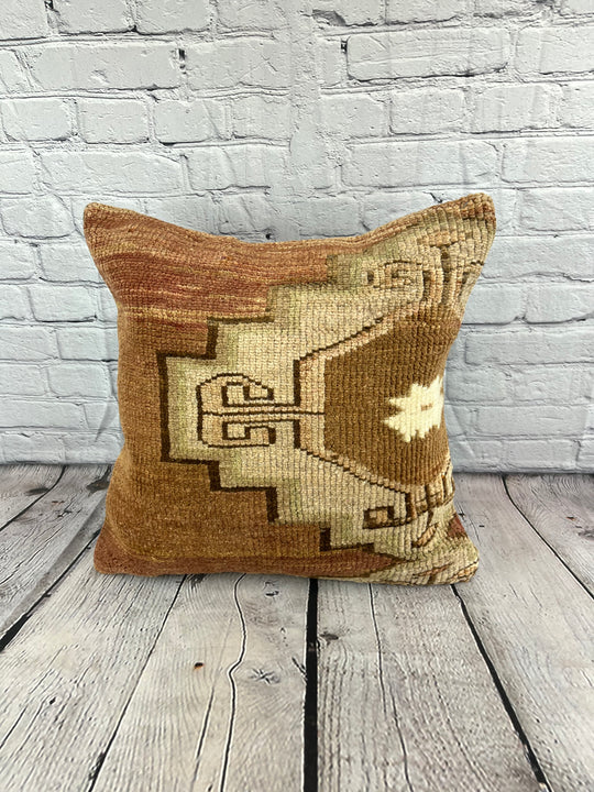 20 x 20 Rug Pillow Ottoman Serene Turkish Pillow Cushion Cover #7347