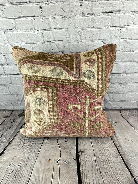 20 x 20 Rug Pillow Aegean Tranquility Turkish Pillow Cushion Cover #7368