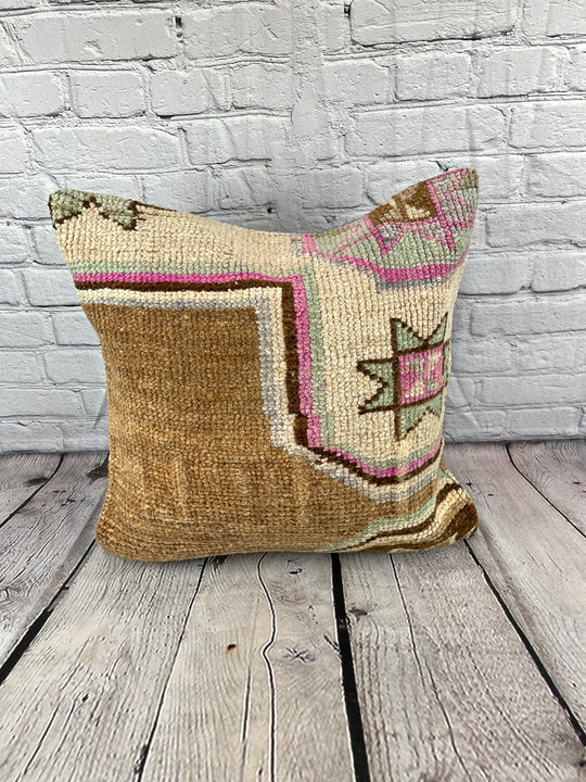 20 x 20 Rug Pillow Ottoman Serenade Turkish Pillow Cushion Cover #7354