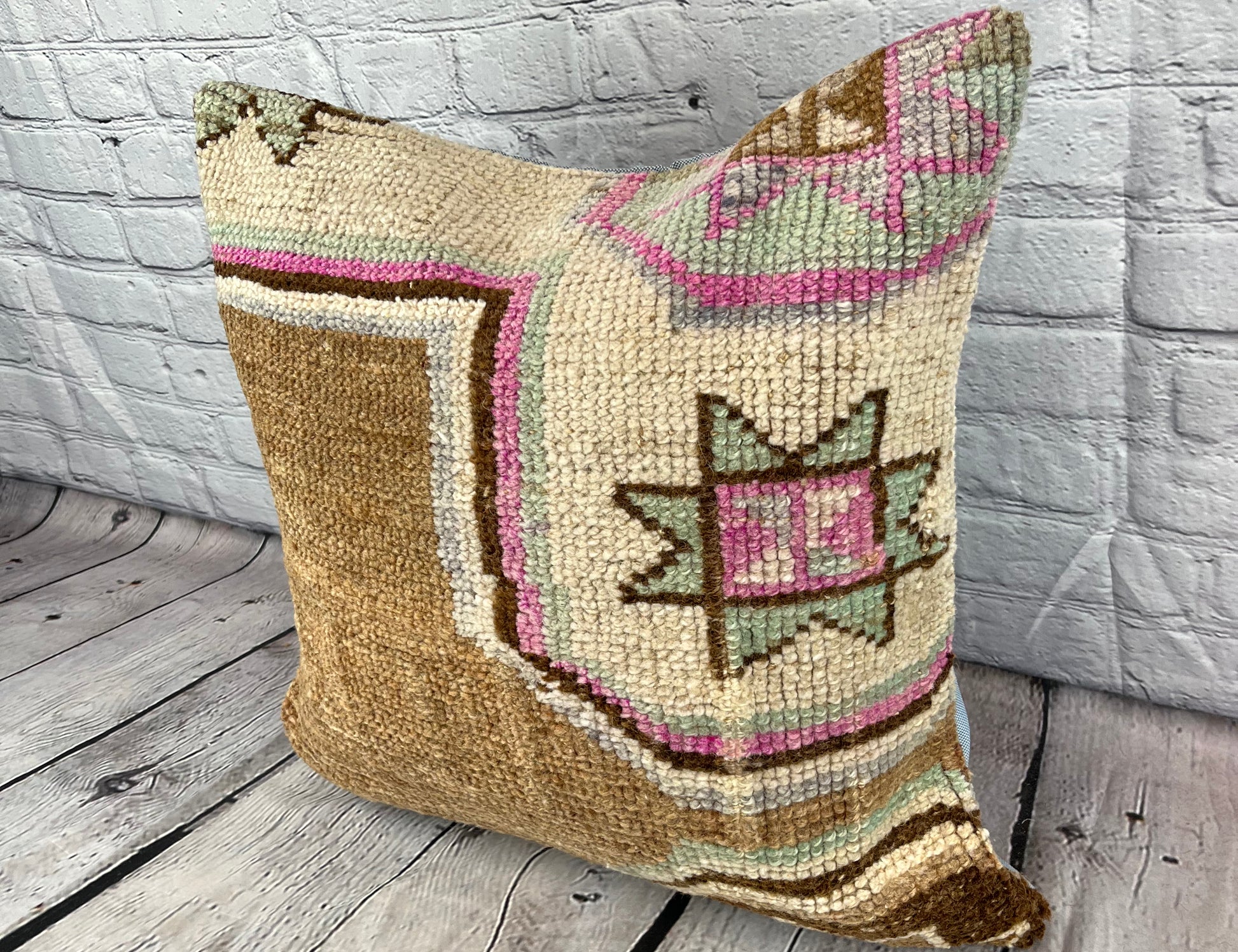 20 x 20 Rug Pillow Ottoman Serenade Turkish Pillow Cushion Cover #7354
