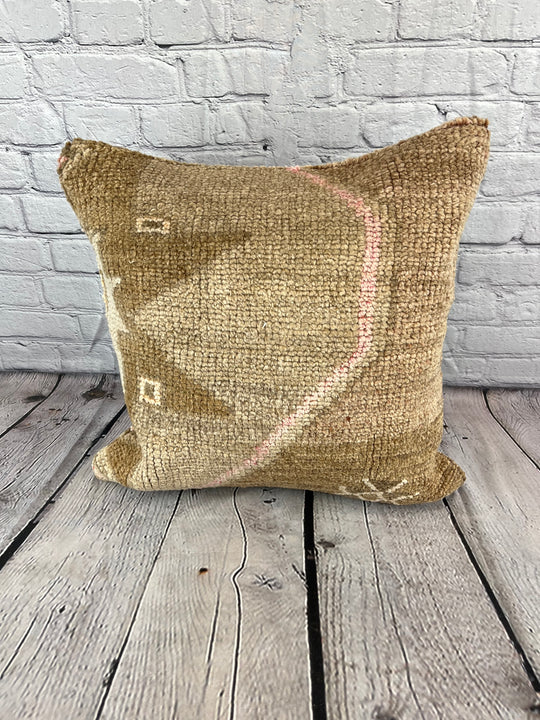 20 x 20 Rug Pillow Golden Horizon Turkish Pillow Cushion Cover #7381