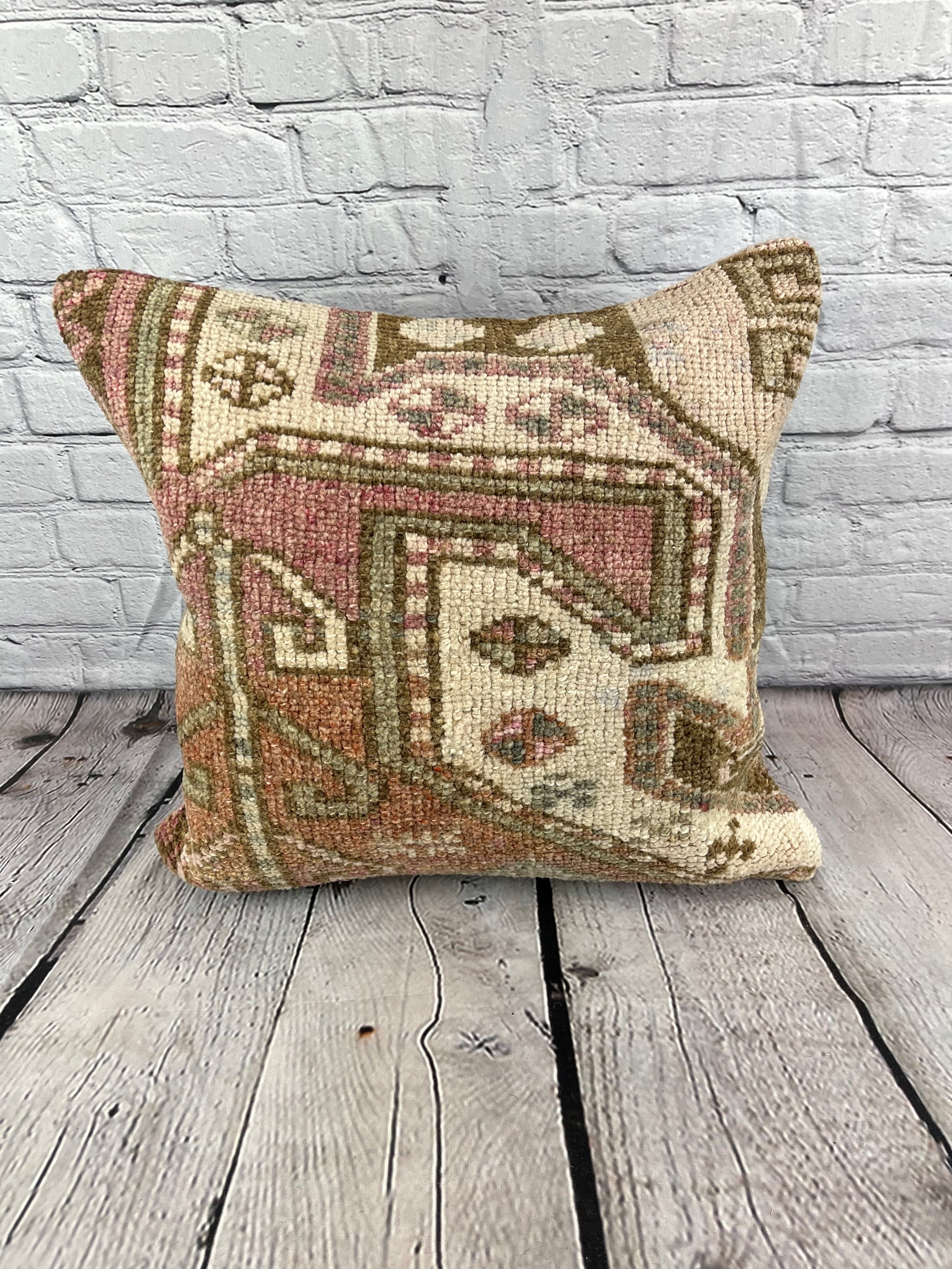 20 x 20 Rug Pillow Ethereal Melody Turkish Pillow Cushion Cover #7347