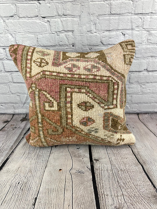 20 x 20 Rug Pillow Ethereal Melody Turkish Pillow Cushion Cover #7347