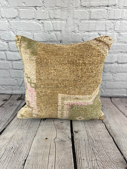 20 x 20 Rug Pillow Cappadocian Serenity Turkish Pillow Cushion Cover #7348