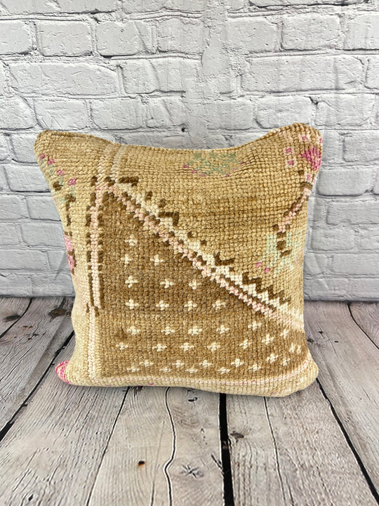 20 x 20 Rug Pillow Azure Harmony Turkish Pillow Cushion Cover #7341