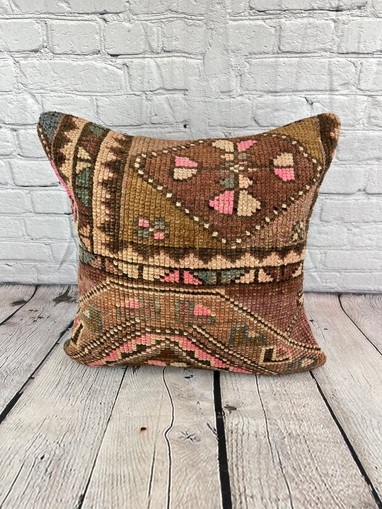 20 x 20 Rug Pillow Byzantine Whispering Turkish Pillow Cushion Cover #7345