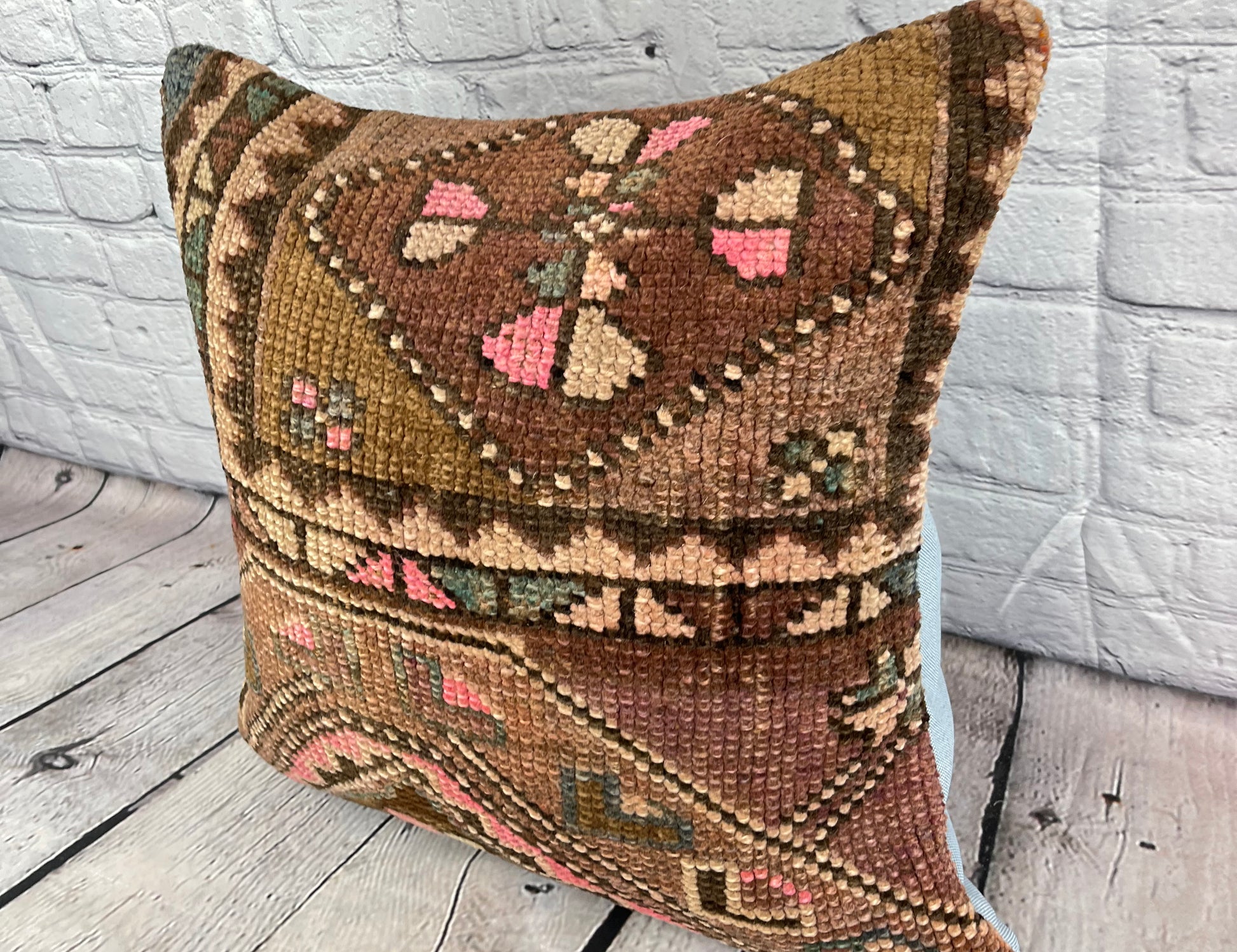 20 x 20 Rug Pillow Byzantine Whispering Turkish Pillow Cushion Cover #7345