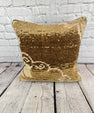 20 x 20 Rug Pillow Sultanate Golden Turkish Pillow Cushion Cover #7360