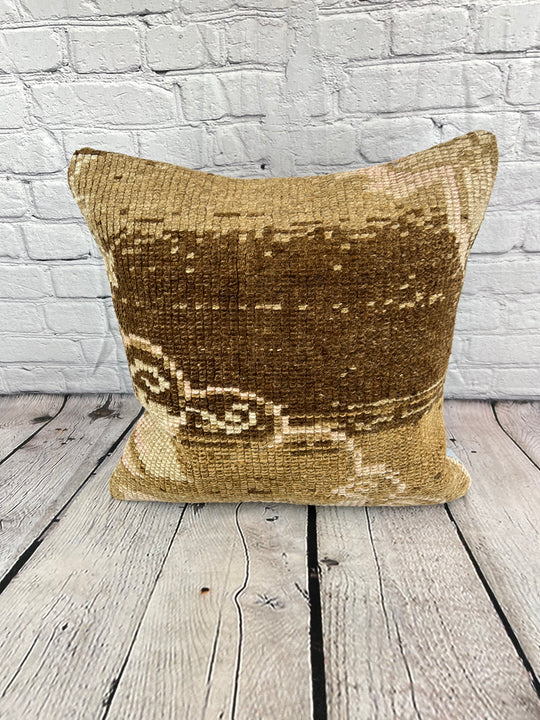 20 x 20 Rug Pillow Sultanate Golden Turkish Pillow Cushion Cover #7360