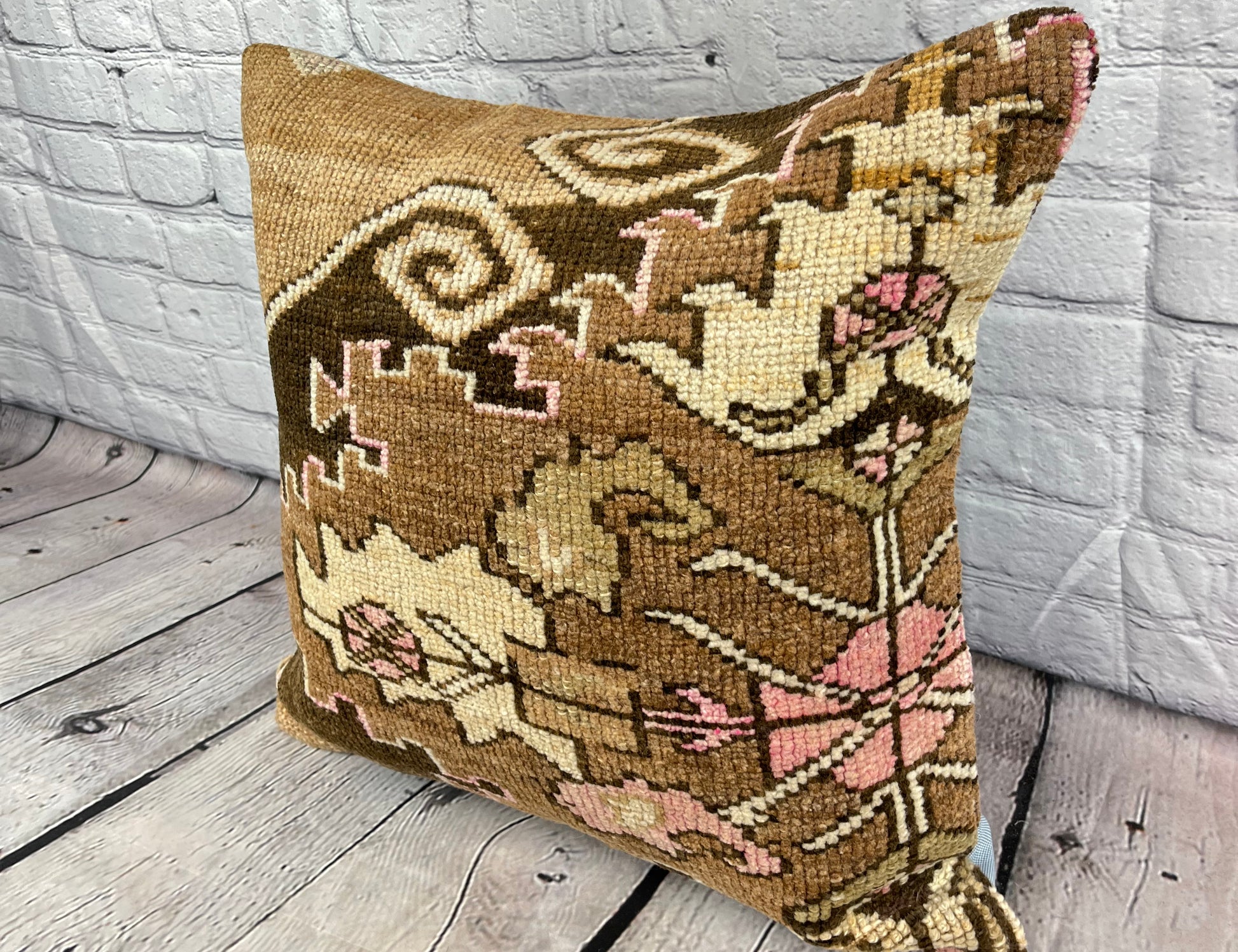 20 x 20 Rug Pillow Golden Twilight Turkish Pillow Cushion Cover #7333