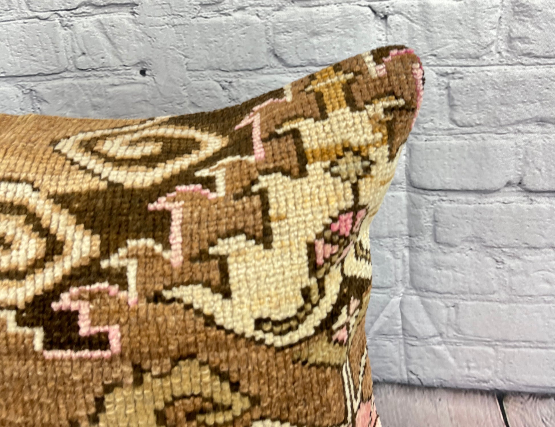 20 x 20 Rug Pillow Golden Twilight Turkish Pillow Cushion Cover #7333