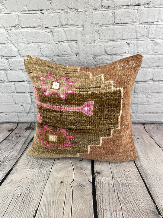 20 x 20 Rug Pillow Bazaar Melody Turkish Pillow Cushion Cover #7338