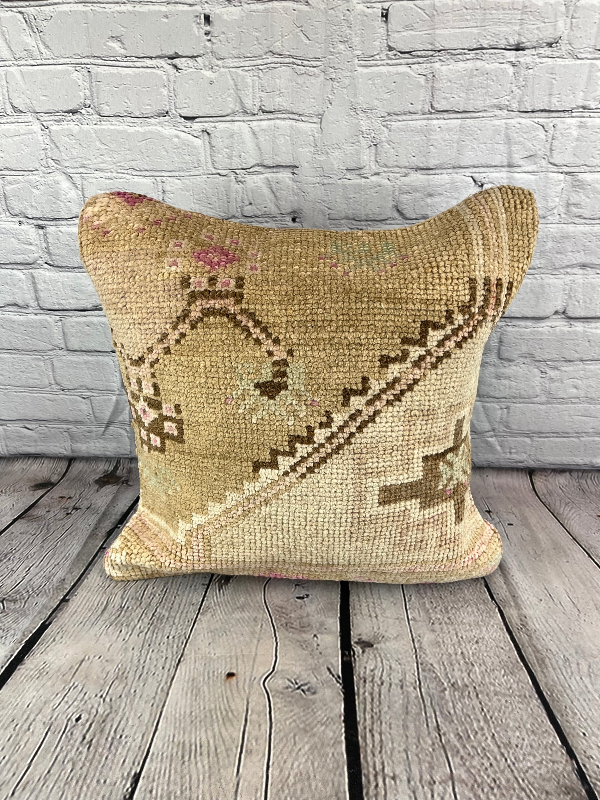 20 x 20 Rug Pillow Emerald Haven Turkish Pillow Cushion Cover #7328