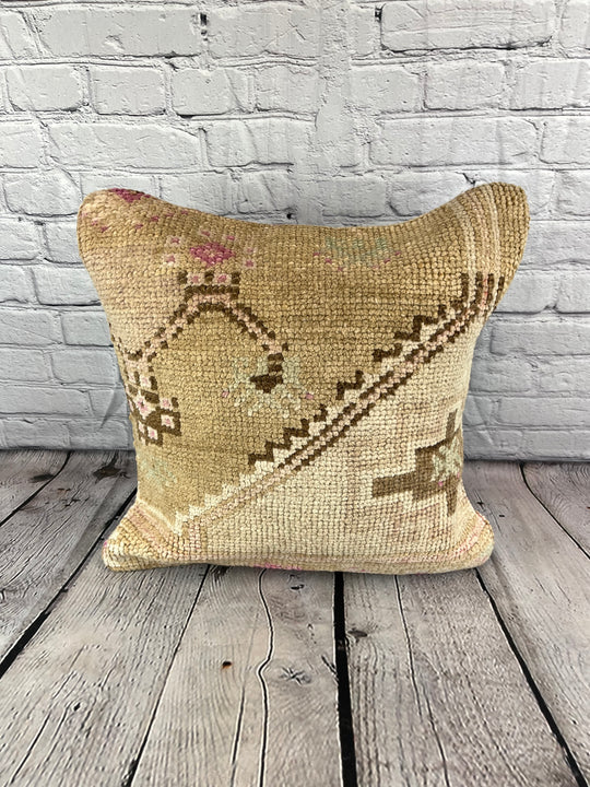 20 x 20 Rug Pillow Emerald Haven Turkish Pillow Cushion Cover #7328