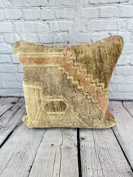 20 x 20 Rug Pillow Aegean Breeze Turkish Pillow Cushion Cover #7633