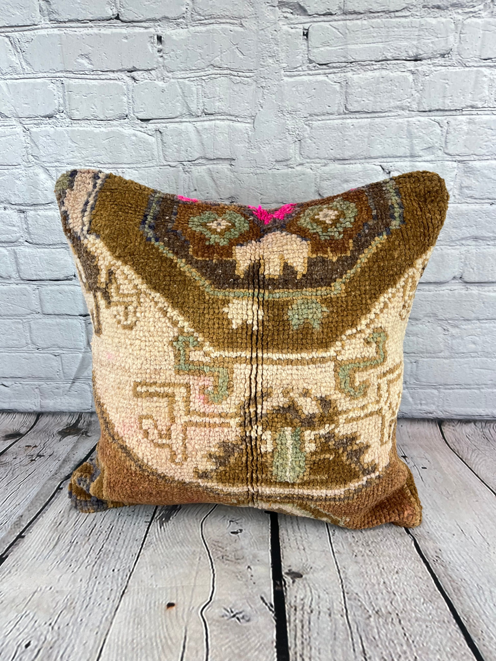 20 x 20 Rug Pillow Whispering Mists Turkish Pillow Cushion Cover #7614