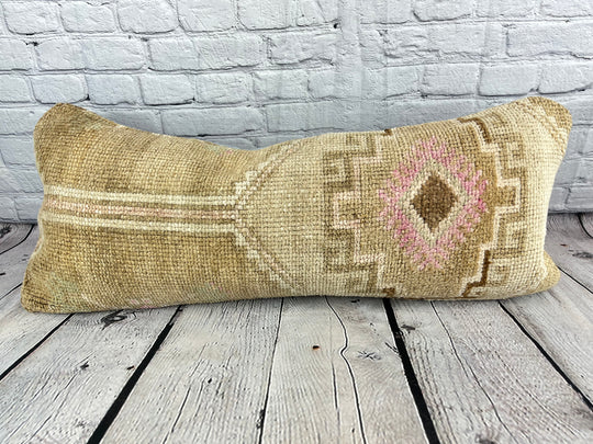 14 x 35 Lumbar Rug Pillow Luxe Bazaar Turkish Pillow Cushion Cover #7595