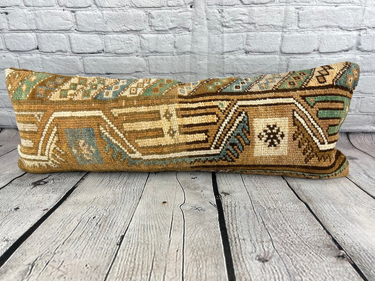 14 x 35 Lumbar Rug Pillow Anatolian Jewel Turkish Pillow Cushion Cover #7595