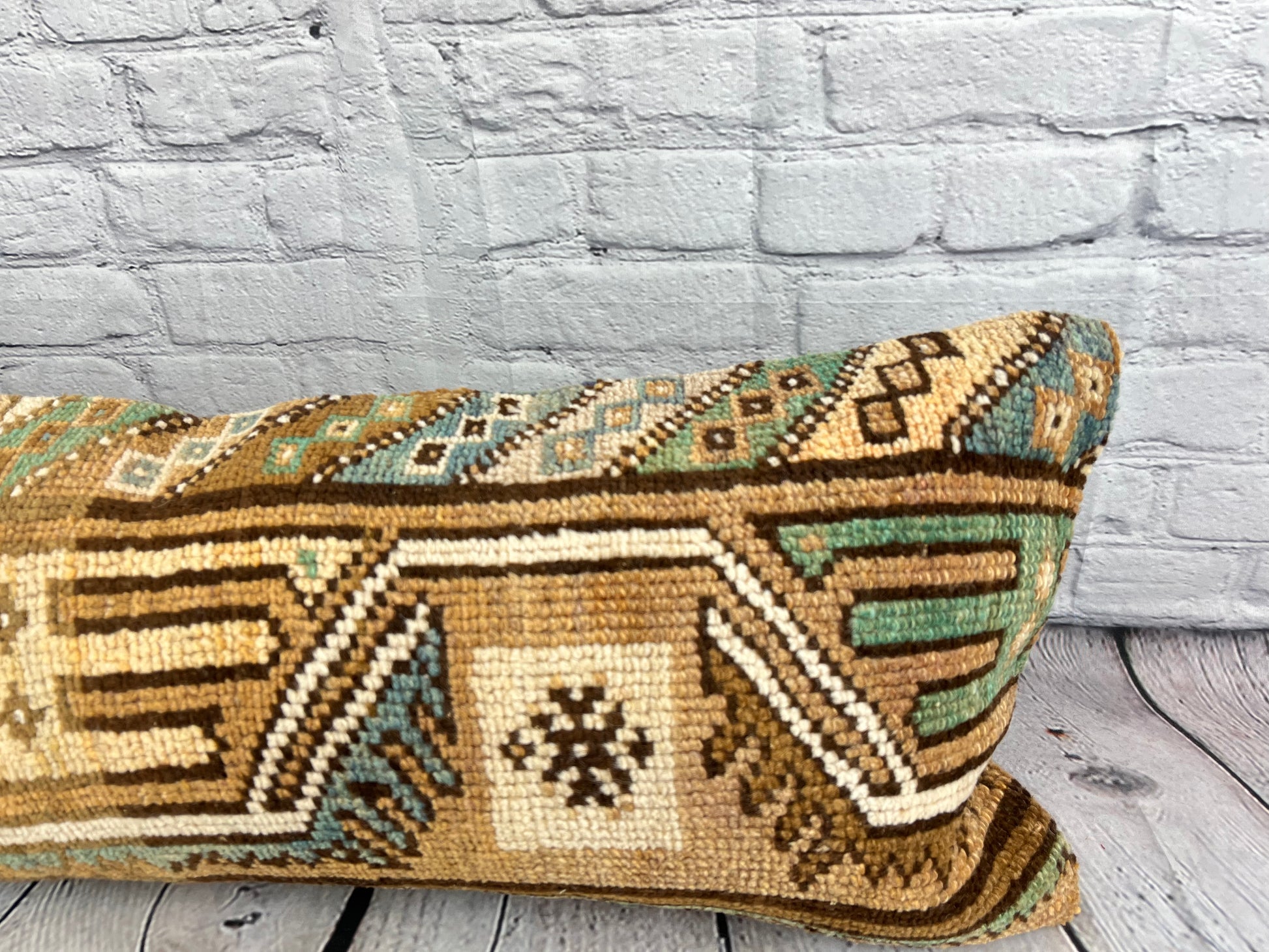 14 x 35 Lumbar Rug Pillow Anatolian Jewel Turkish Pillow Cushion Cover #7595