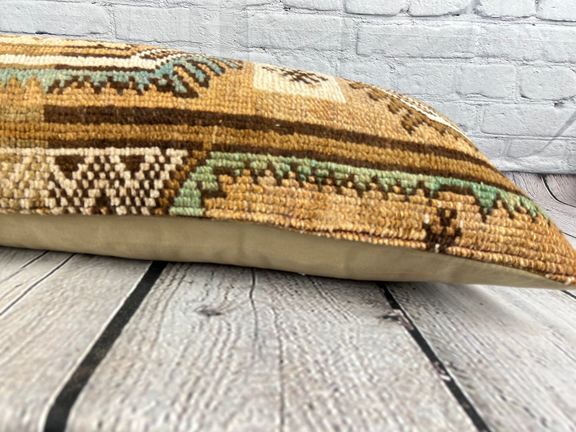 14 x 35 Lumbar Rug Pillow Anatolian Jewel Turkish Pillow Cushion Cover #7595