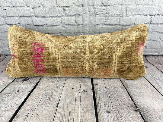 14 x 35 Lumbar Rug Pillow Sultanate Bliss Turkish Pillow Cushion Cover #7816