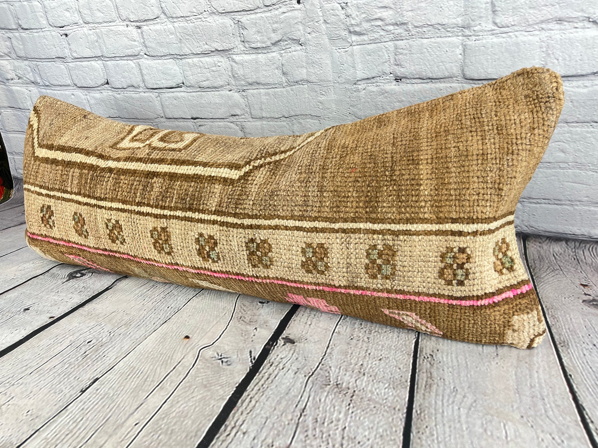 14 x 35 Lumbar Rug Pillow Horizon Haven Turkish Pillow Cushion Cover #7819