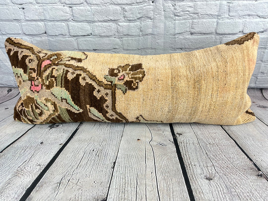 14 x 35 Lumbar Rug Pillow Serene Haven Turkish Pillow Cushion Cover #7805