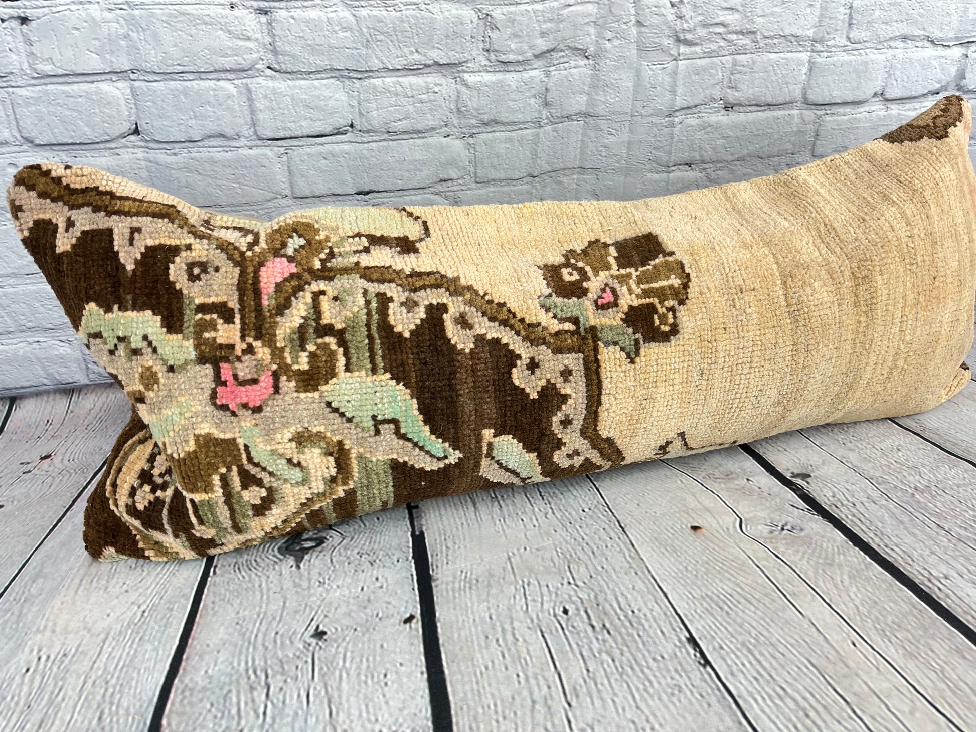 14 x 35 Lumbar Rug Pillow Serene Haven Turkish Pillow Cushion Cover #7805