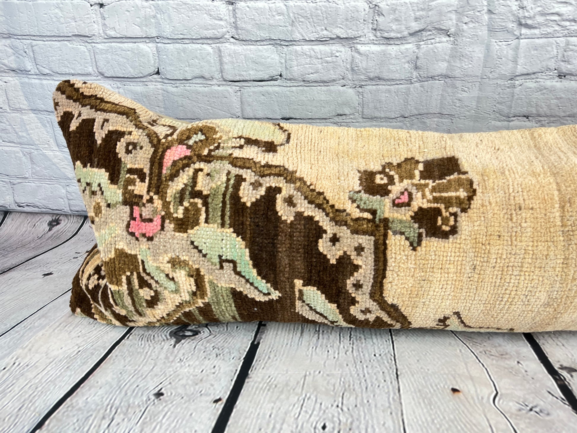 14 x 35 Lumbar Rug Pillow Serene Haven Turkish Pillow Cushion Cover #7805