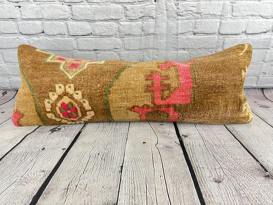 14 x 35 Lumbar Rug Pillow Ottoman Serene Turkish Pillow Cushion Cover #7800