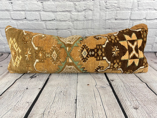 14 x 35 Lumbar Kilim Rug Dream Oasis Turkish Pillow Cushion Cover #7831