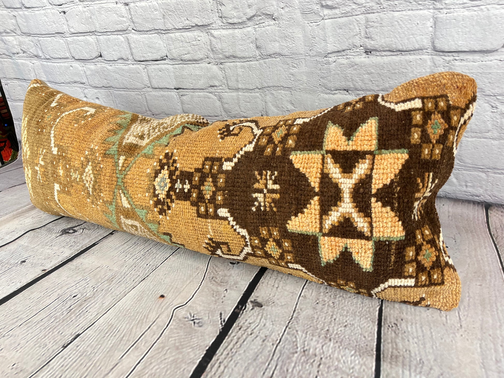 14 x 35 Lumbar Kilim Rug Dream Oasis Turkish Pillow Cushion Cover #7831