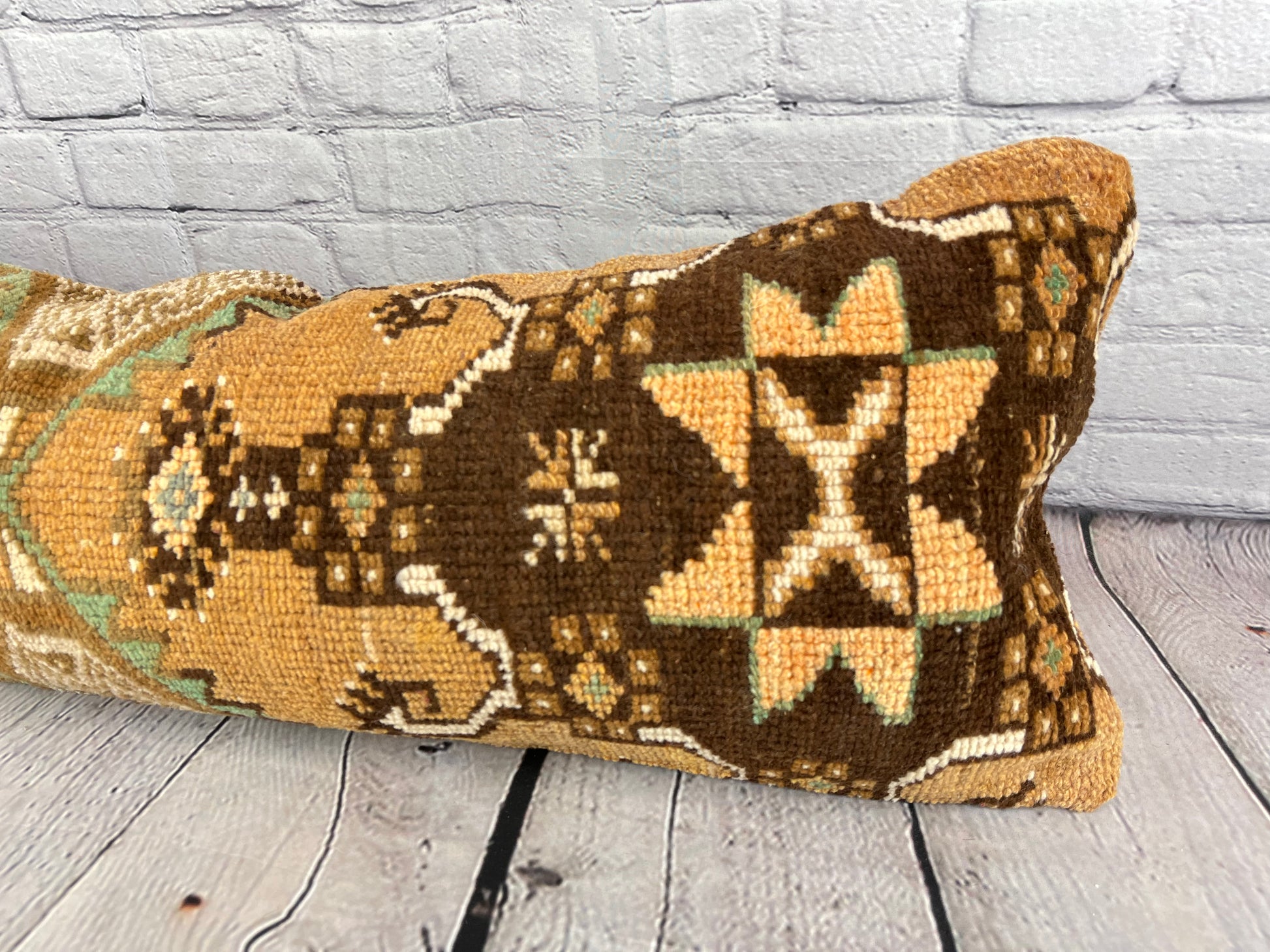 14 x 35 Lumbar Kilim Rug Dream Oasis Turkish Pillow Cushion Cover #7831