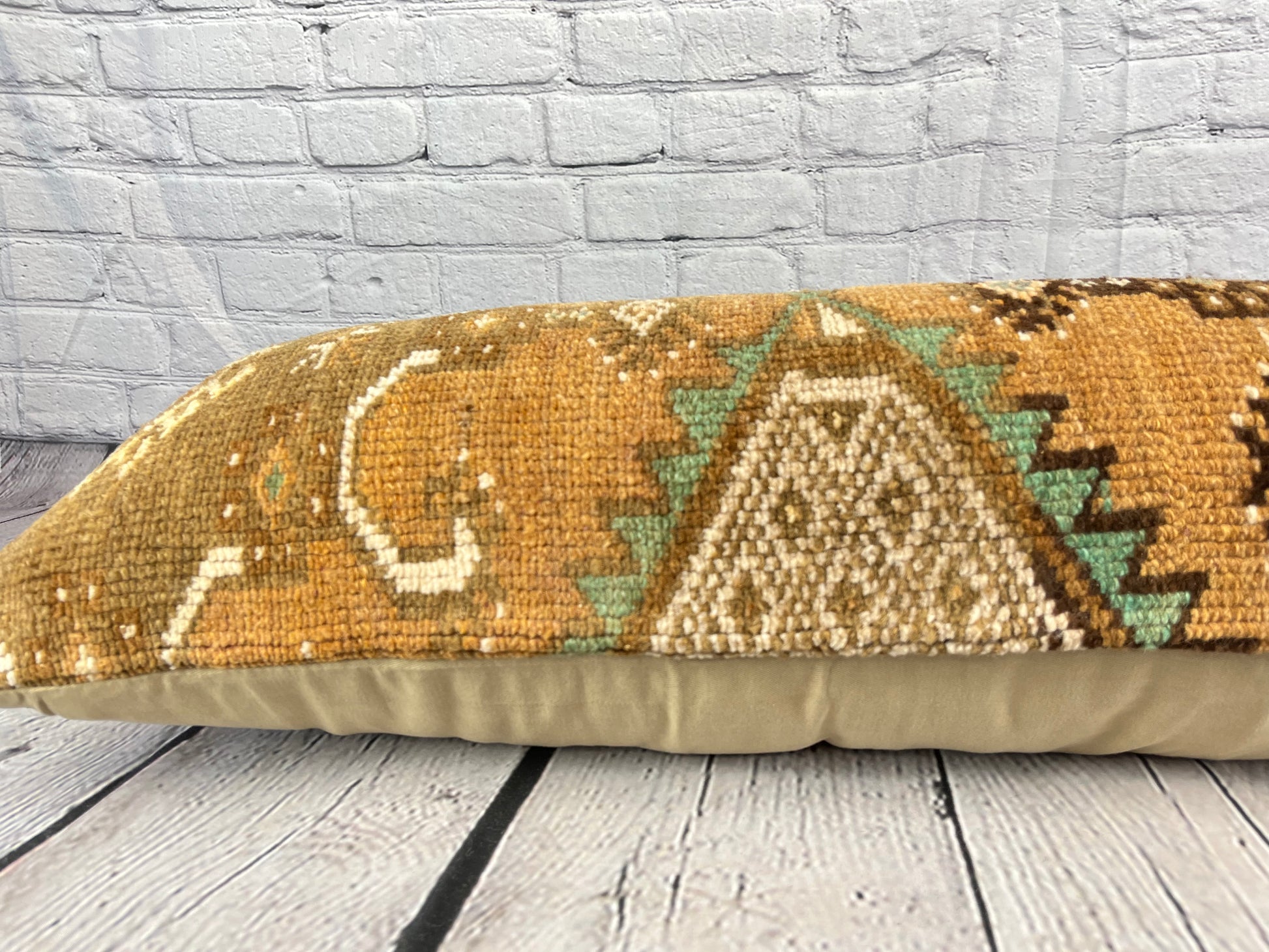 14 x 35 Lumbar Kilim Rug Dream Oasis Turkish Pillow Cushion Cover #7831