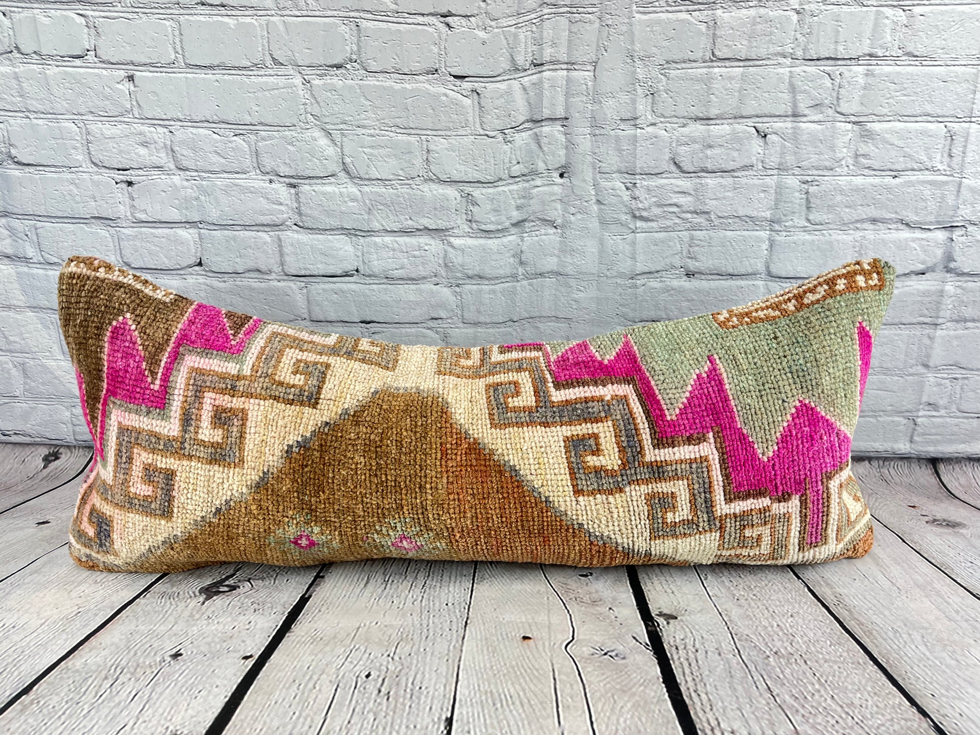 14 x 35 Lumbar Rug Pillow Radiance Haven Turkish Pillow Cushion Cover #7585