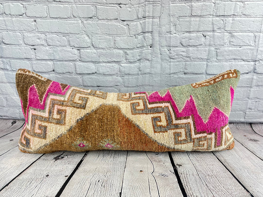 14 x 35 Lumbar Rug Pillow Radiance Haven Turkish Pillow Cushion Cover #7585