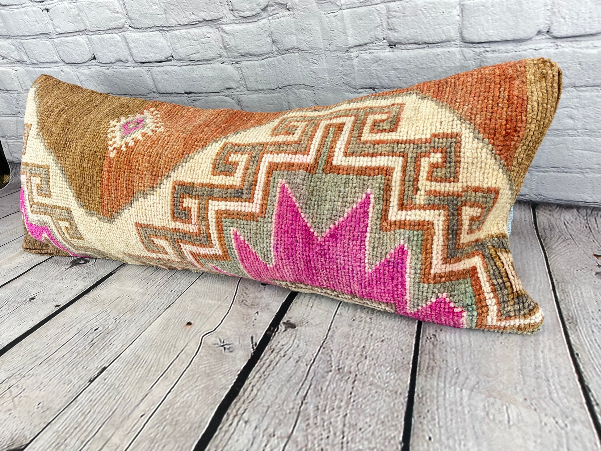 14 x 35 Lumbar Rug Pillow Luxe Corner Turkish Pillow Cushion Cover #7586