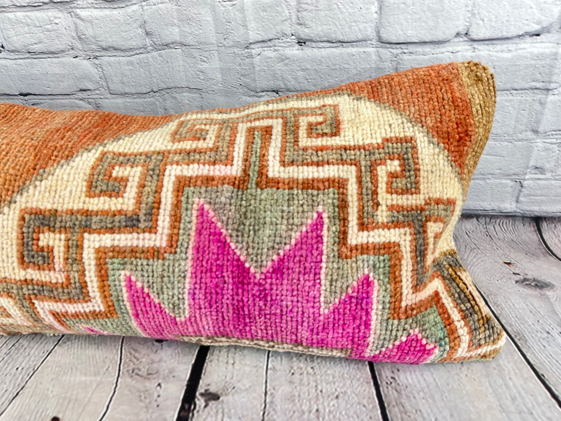 14 x 35 Lumbar Rug Pillow Luxe Corner Turkish Pillow Cushion Cover #7586
