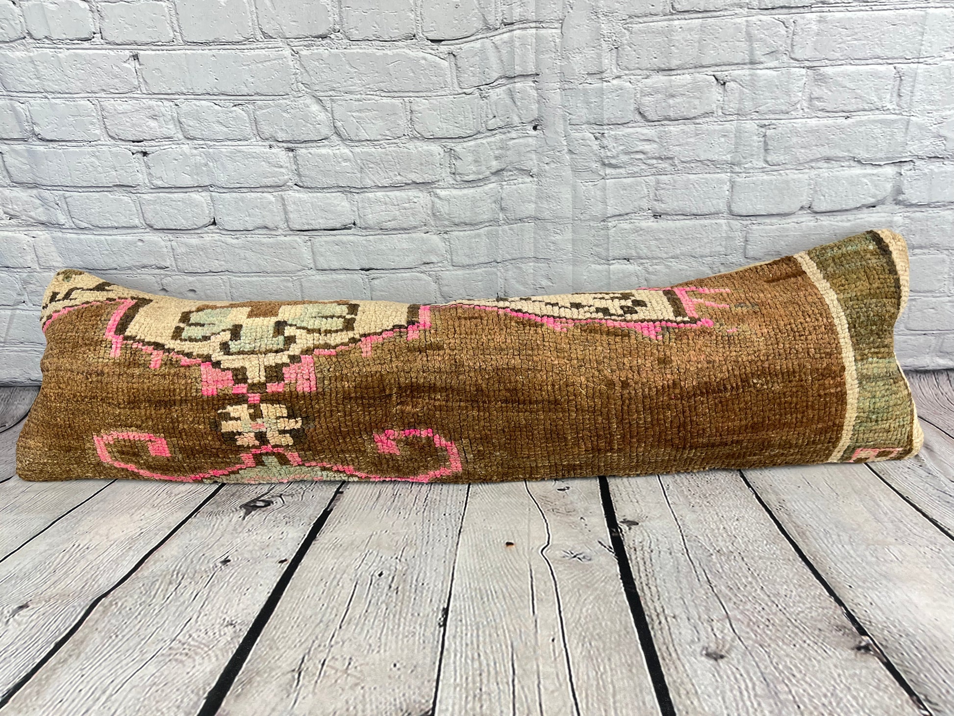 12 x 46 Lumbar Rug Pillow Bosporus Whispering Turkish Pillow Cushion Cover #7752