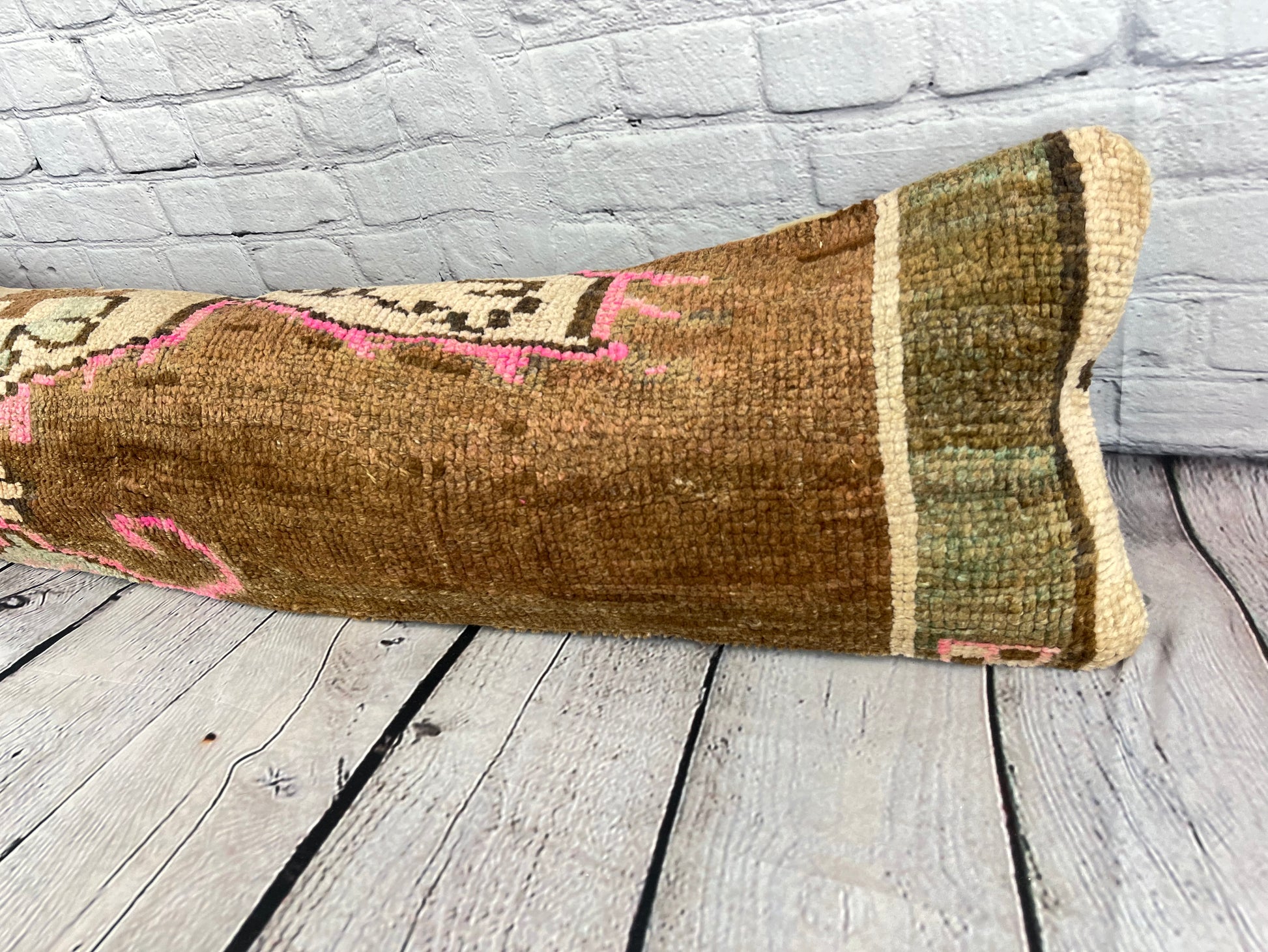 12 x 46 Lumbar Rug Pillow Bosporus Whispering Turkish Pillow Cushion Cover #7752