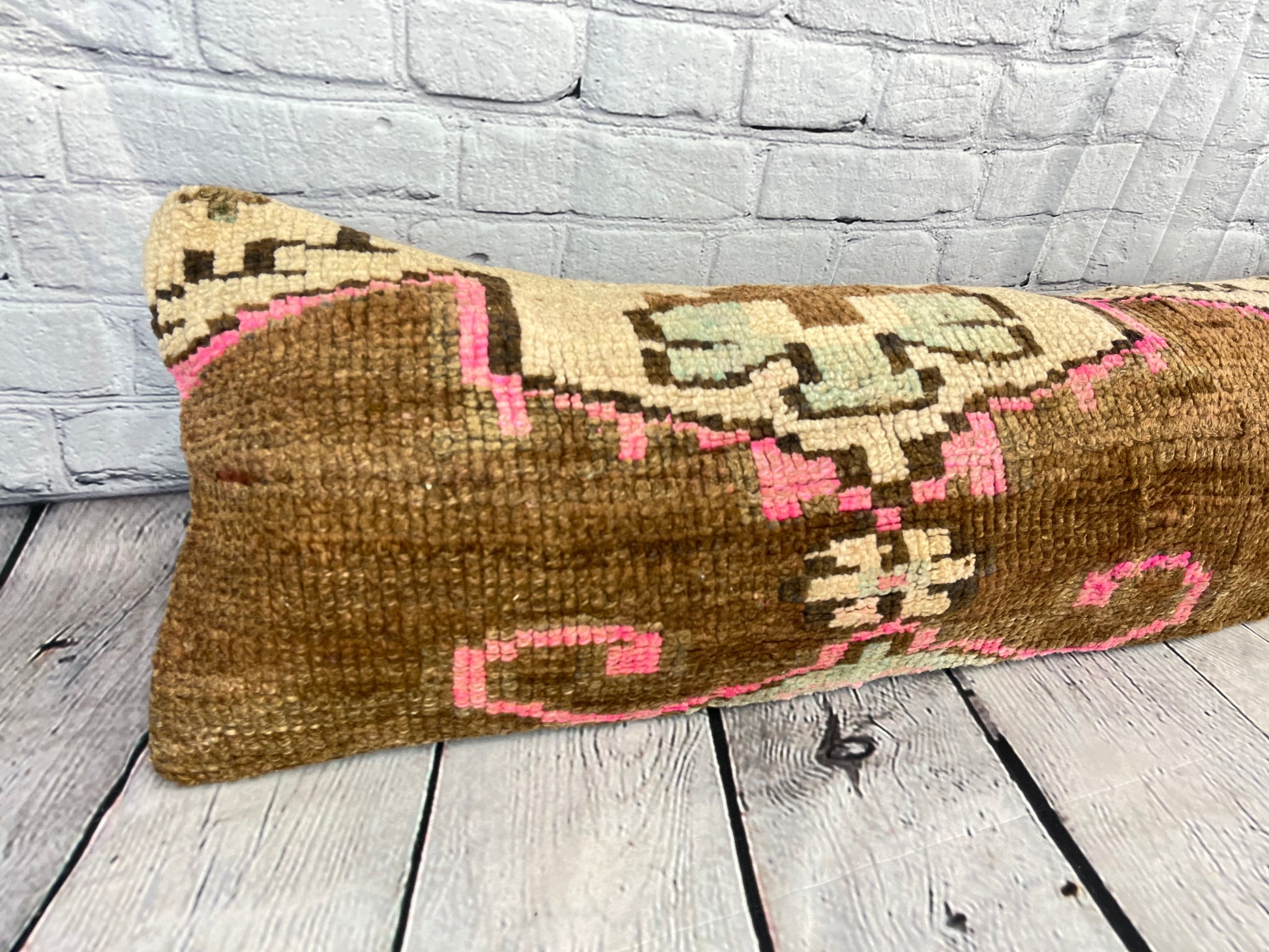 12 x 46 Lumbar Rug Pillow Bosporus Whispering Turkish Pillow Cushion Cover #7752