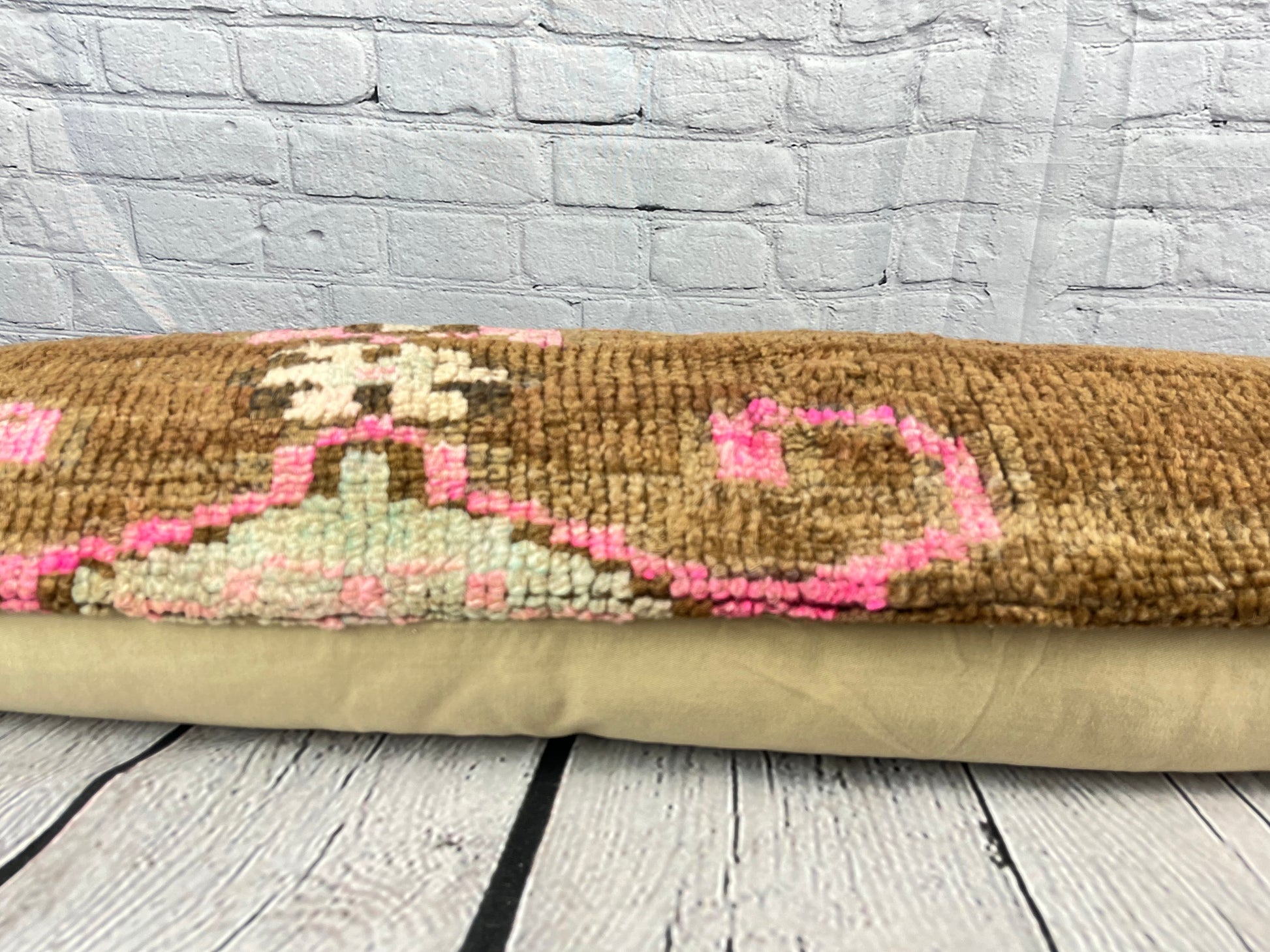 12 x 46 Lumbar Rug Pillow Bosporus Whispering Turkish Pillow Cushion Cover #7752