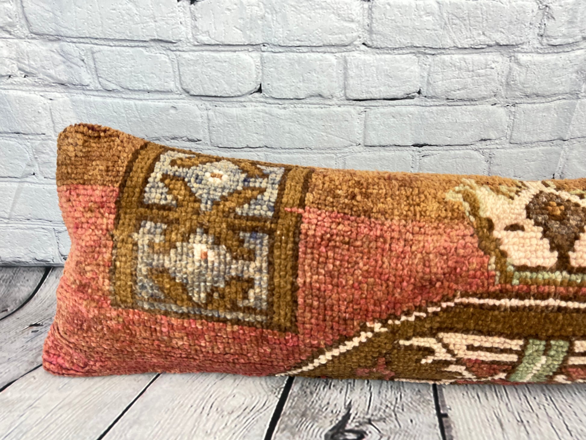 12 x 46 Lumbar Rug Pillow Essence Oasis Turkish Pillow Cushion Cover #7741