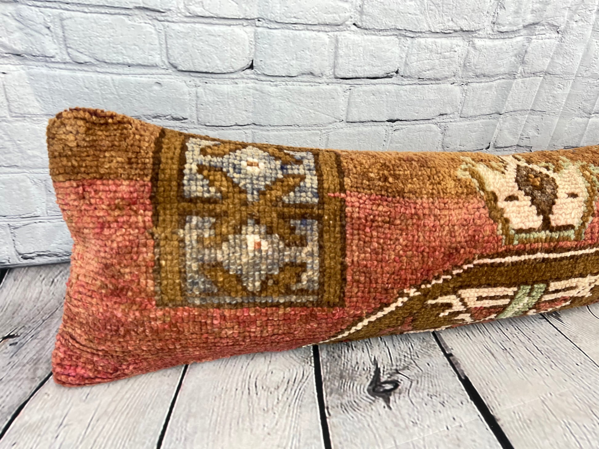 12 x 46 Lumbar Rug Pillow Essence Oasis Turkish Pillow Cushion Cover #7741