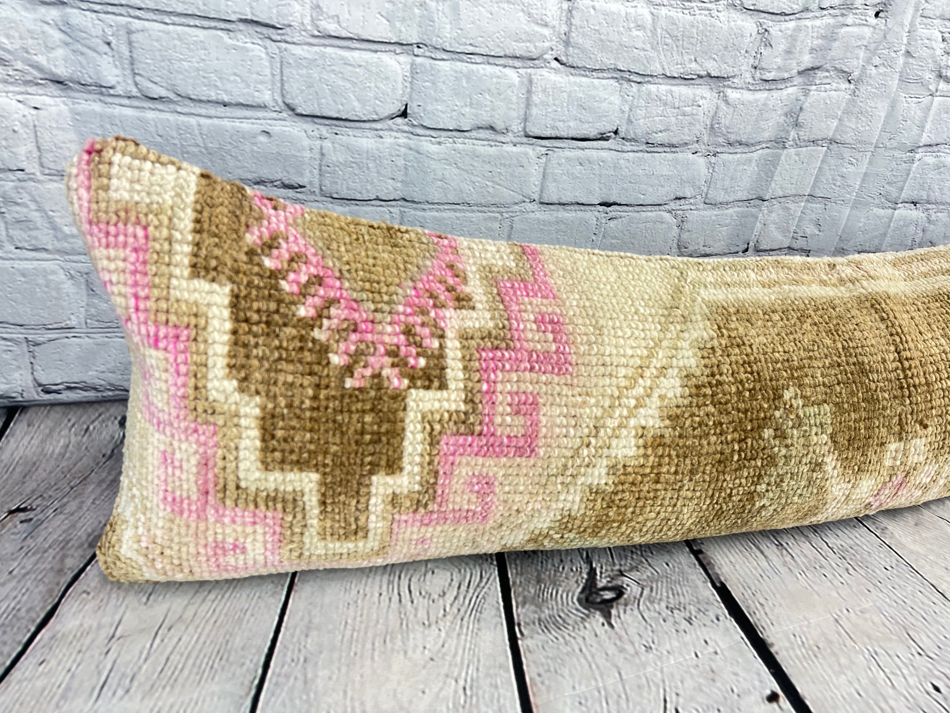 12 x 46 Lumbar Rug Pillow Cappadocian Zen Turkish Pillow Cushion Cover #7502