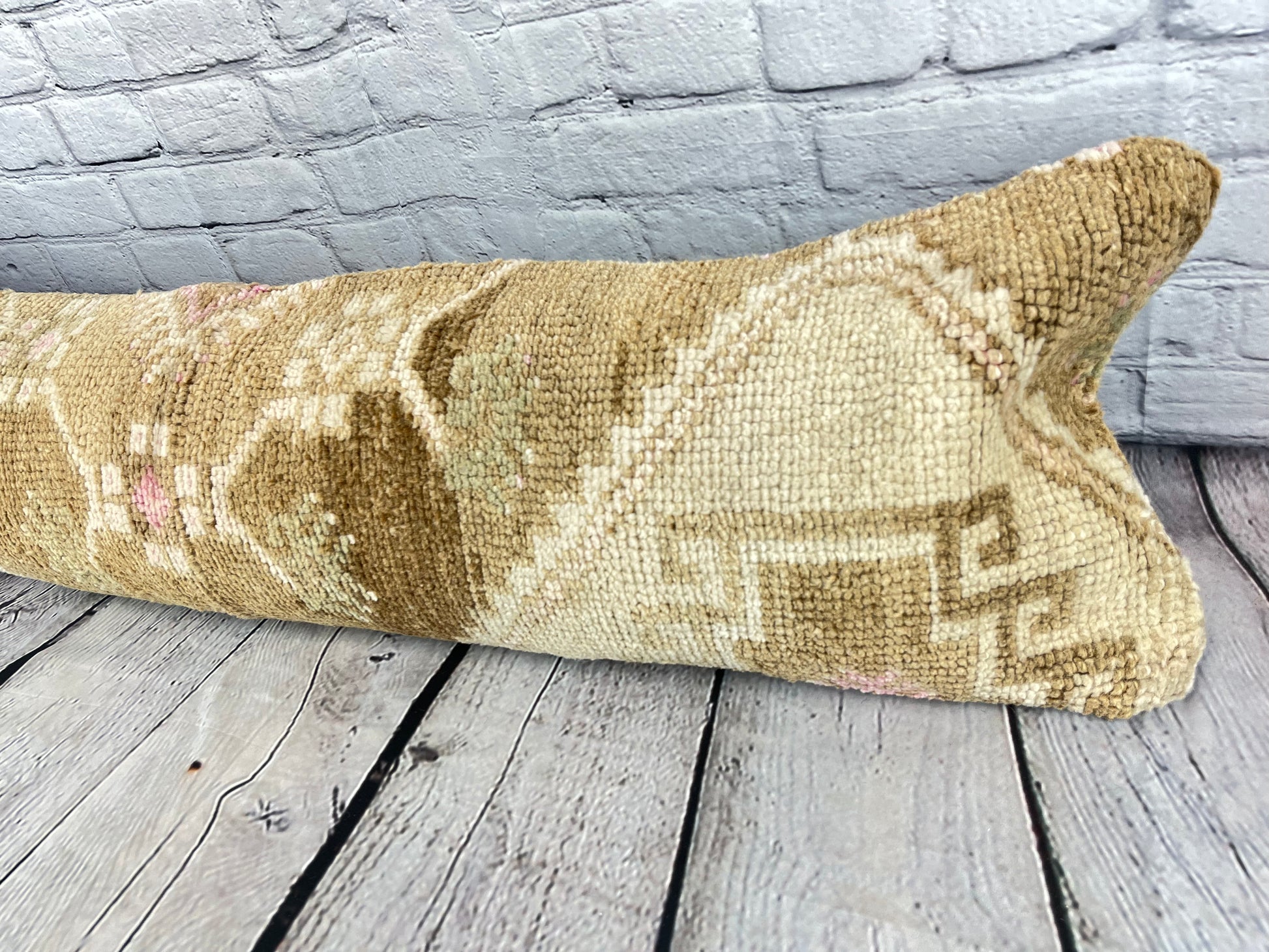 12 x 46 Lumbar Rug Pillow Tranquil Retreat Turkish Pillow Cushion Cover #7519