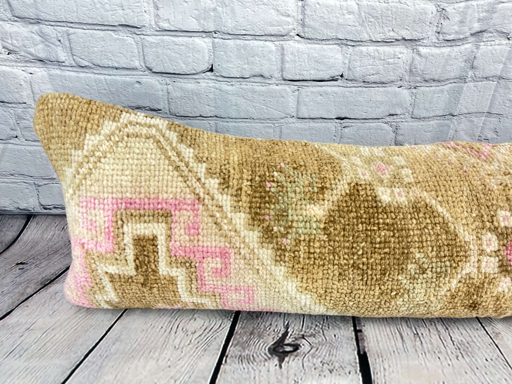 12 x 46 Lumbar Rug Pillow Tranquil Retreat Turkish Pillow Cushion Cover #7519