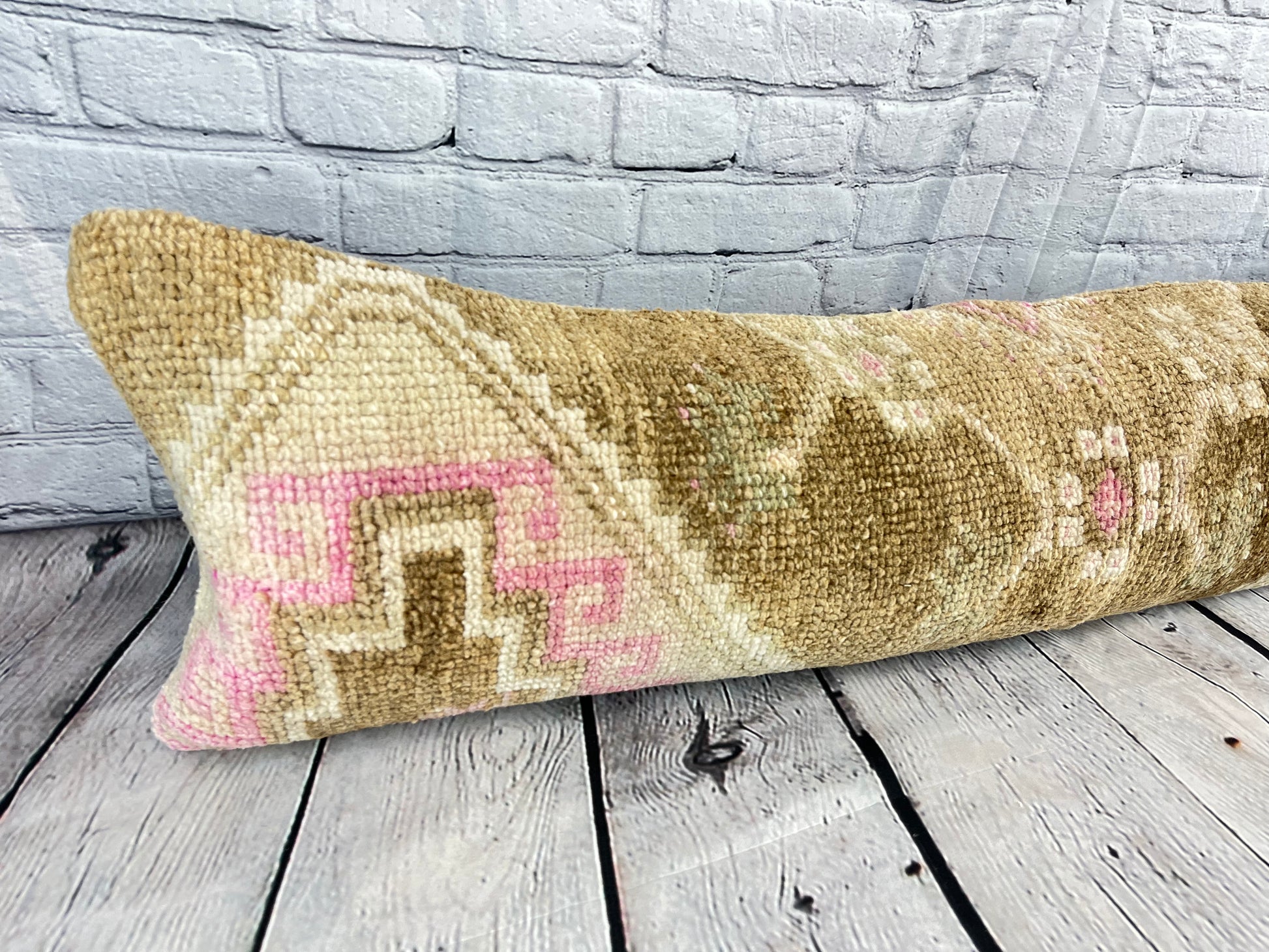 12 x 46 Lumbar Rug Pillow Tranquil Retreat Turkish Pillow Cushion Cover #7519