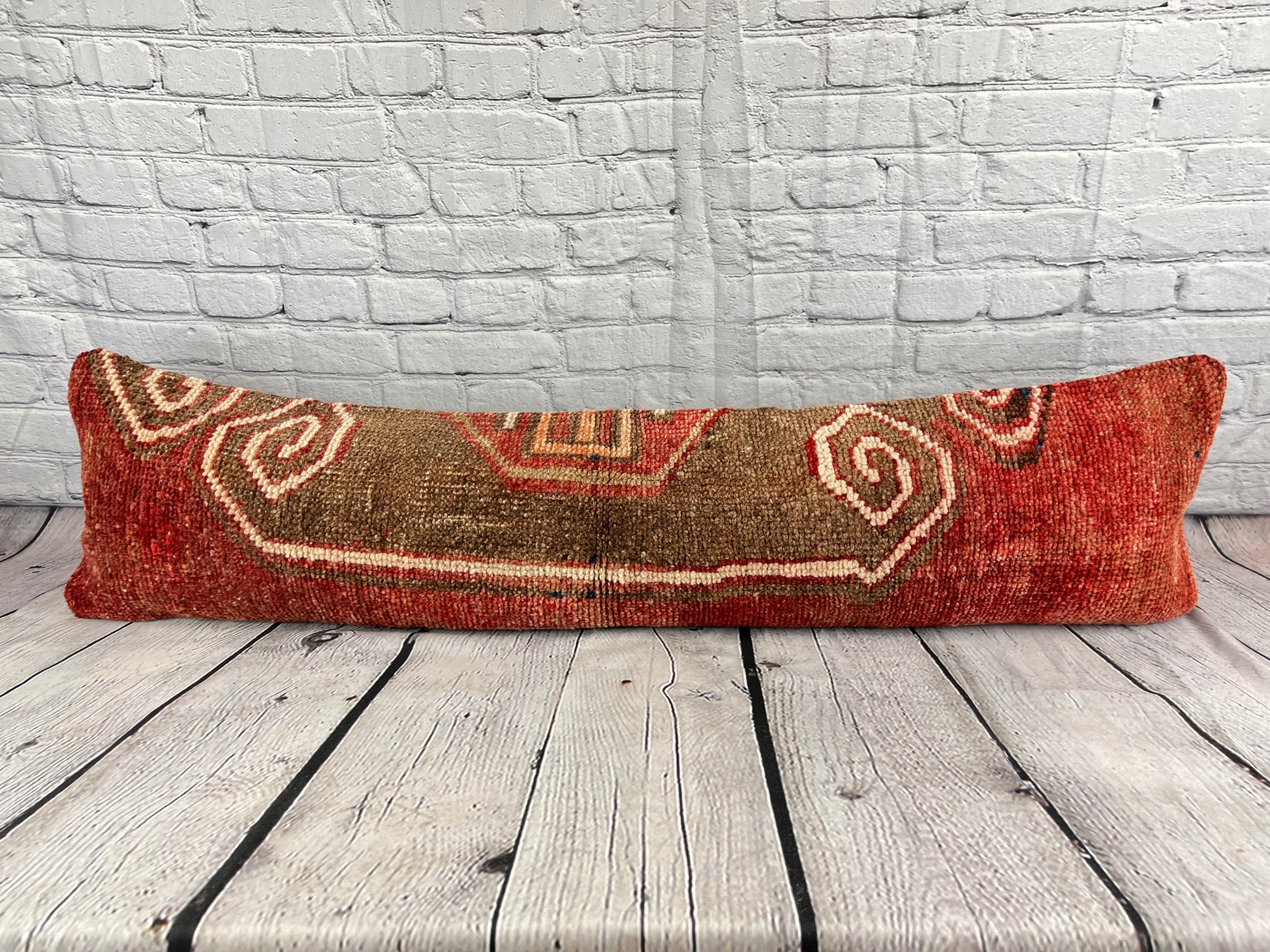 12 x 46 Lumbar Rug Pillow Aegean Cozy Turkish Pillow Cushion Cover #7757